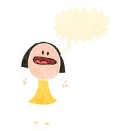 retro cartoon complaining doodle woman N2