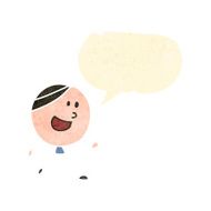 retro cartoon happy doodle man N4