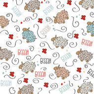 Cute seamless pattern with sheeps N3