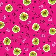 doodle seamless pattern with lions