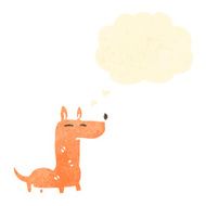 cartoon little dog with thought bubble N42