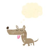 cartoon little dog with thought bubble N43