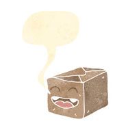 cartoon cardboard box with face