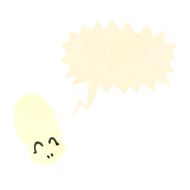 retro cartoon skull with speech bubble