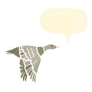 retro cartoon flying duck