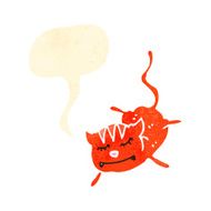 retro cartoon cat with speech bubble