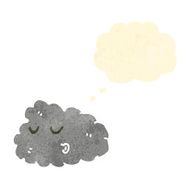 retro cartoon raincloud with thought bubble N2