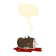 cartoon halloween severed head with speech bubble