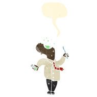 cartoon man gargling mouth wash