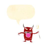 cartoon little devil with speech bubble N34