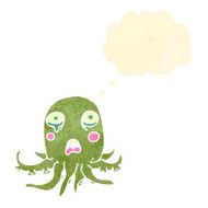 cartoon octopus with thought bubble N32