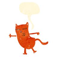 funny retro cartoon cat with speech bubble