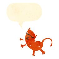 funny retro cartoon cat with speech bubble N2
