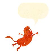 funny retro cartoon cat with speech bubble N3