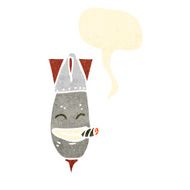 retro cartoon bomb smoking cigar