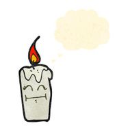 cartoon candle with face