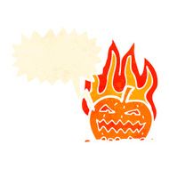 cartoon flaming pumpkin N11