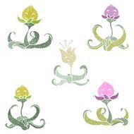 retro cartoon flowers