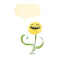 retro cartoon flower with speech bubble N2