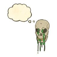 retro cartoon skull with thought bubble N4