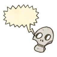 retro cartoon graffiti style shrieking skull