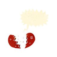 retro cartoon broken heart N3