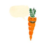 retro cartoon carrot with speech bubble N2