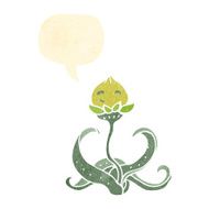 cartoon flower with speech bubble N100
