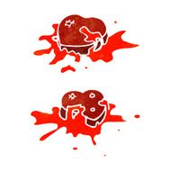 cartoon blood splattered love hearts