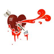 cartoon arrow through heart