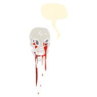 retro cartoon bloody skull