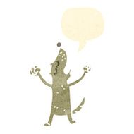 retro cartoon howling dog