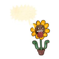 cartoon flower with speech bubble N101