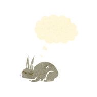 cartoon rabbit with thought bubble N124