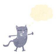 retro cartoon cat with thought bubble