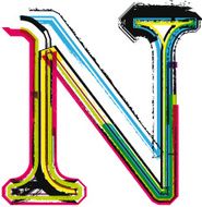 Colorful Grunge LETTER N