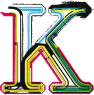 Colorful Grunge LETTER K