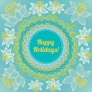 Greeting card with narcissus