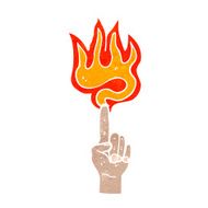 flaming hand cartoon N3
