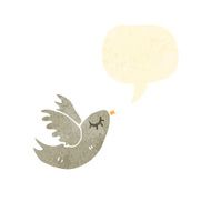 retro cartoon singing bird