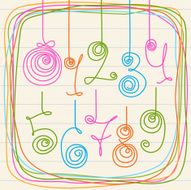Cute doodle digits and frame