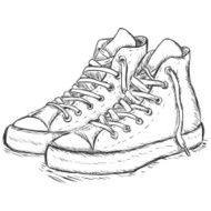 vector sketch illustration - hip-hop gumshoes