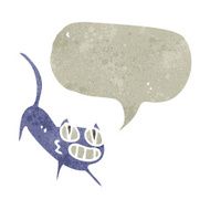 retro cartoon cat with speech bubble N2