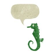 retro cartoon sea horse N2