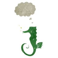 retro cartoon sea horse N3