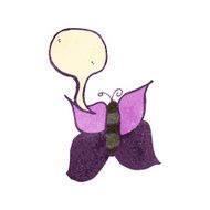 retro child&#039;s drawing of a butterfly
