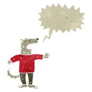 retro cartoon talking wolf man