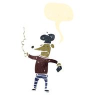 retro cartoon french dog smoking cigarette N2