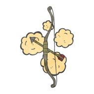 retro cartoon bow and arrow