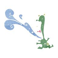 retro cartoon gross frog